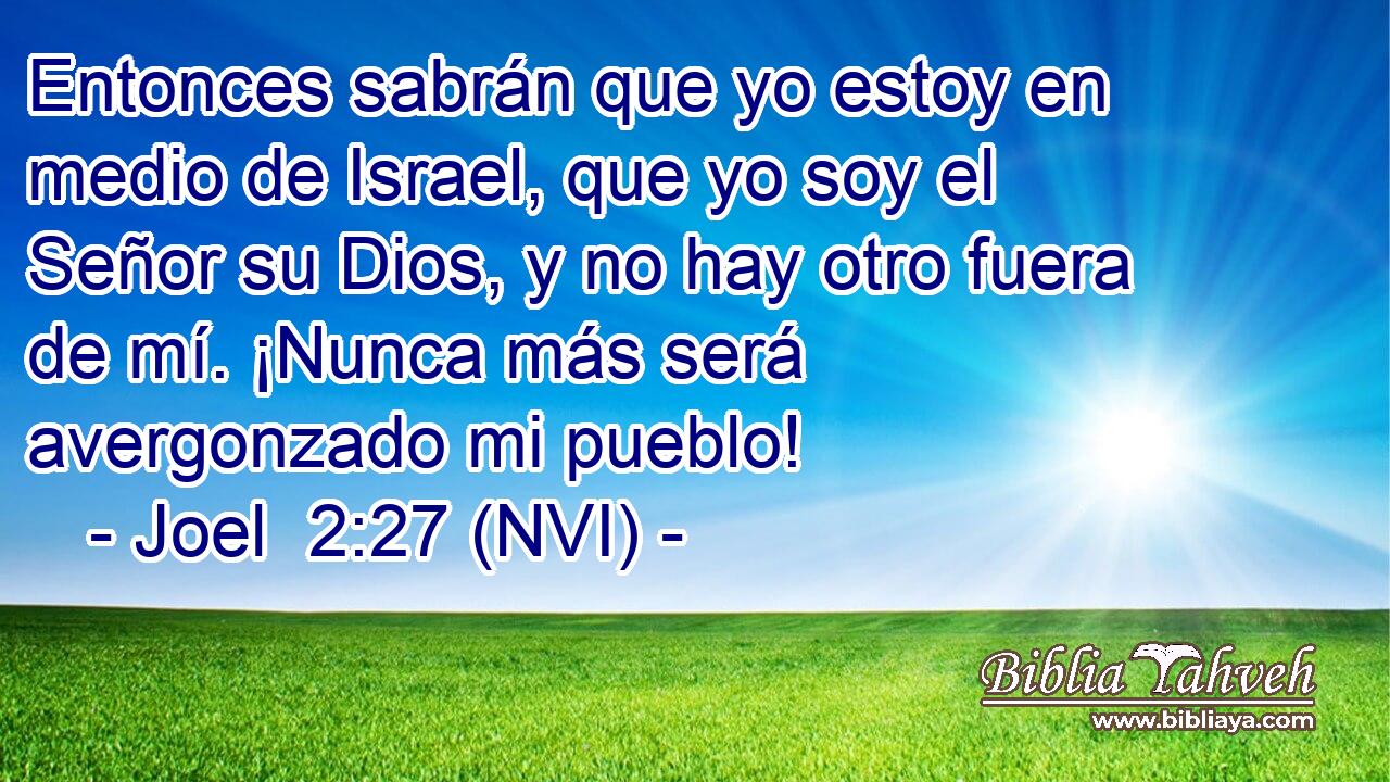  Entonces sabrán que yo estoy en medio de Israel, que yo soy el Señor su Dios, y no hay otro fuera de mí. ¡Nunca más será avergonzado mi pueblo! 