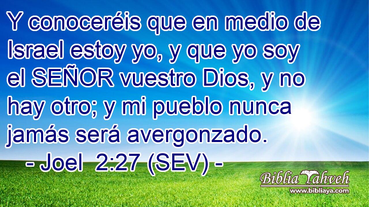 Y conoceréis que en medio de Israel estoy yo, y que yo soy el SEÑOR vuestro Dios, y no hay otro; y mi pueblo nunca jamás será avergonzado.