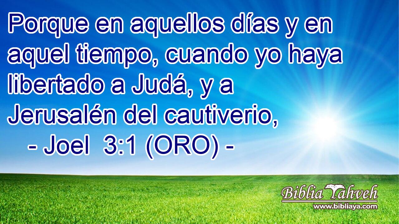  Porque en aquellos días y en aquel tiempo, cuando yo haya libertado a Judá, y a Jerusalén del cautiverio, 