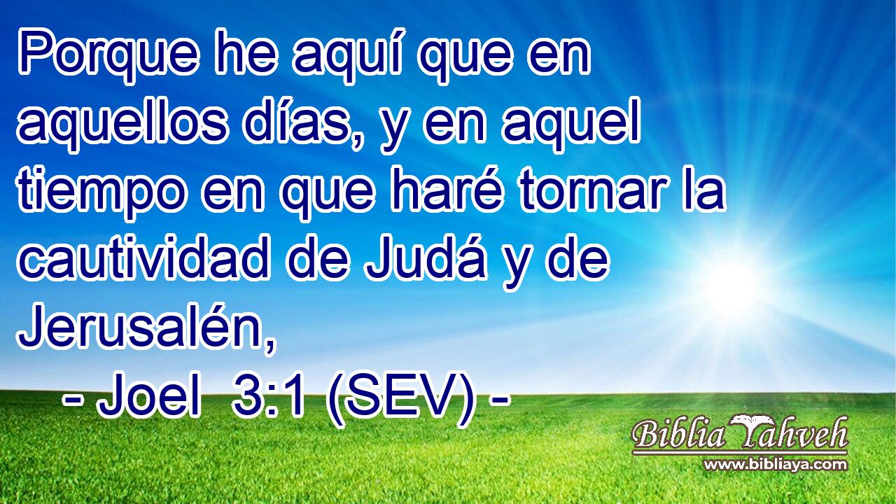 Porque he aquí que en aquellos días, y en aquel tiempo en que haré tornar la cautividad de Judá y de Jerusalén,