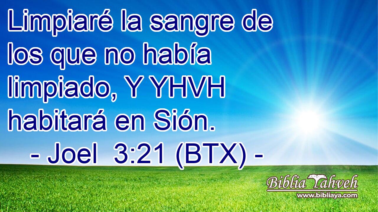 Limpiaré la sangre de los que no había limpiado, Y YHVH habitará en Sión.