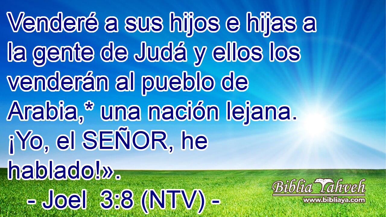 Venderé a sus hijos e hijas a la gente de Judá y ellos los venderán al pueblo de Arabia,* una nación lejana. ¡Yo, el SEÑOR, he hablado!».
