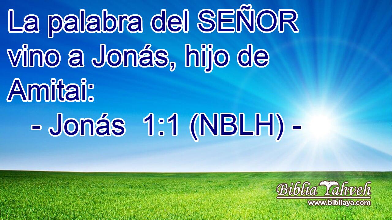  La palabra del SEÑOR vino a Jonás, hijo de Amitai: 