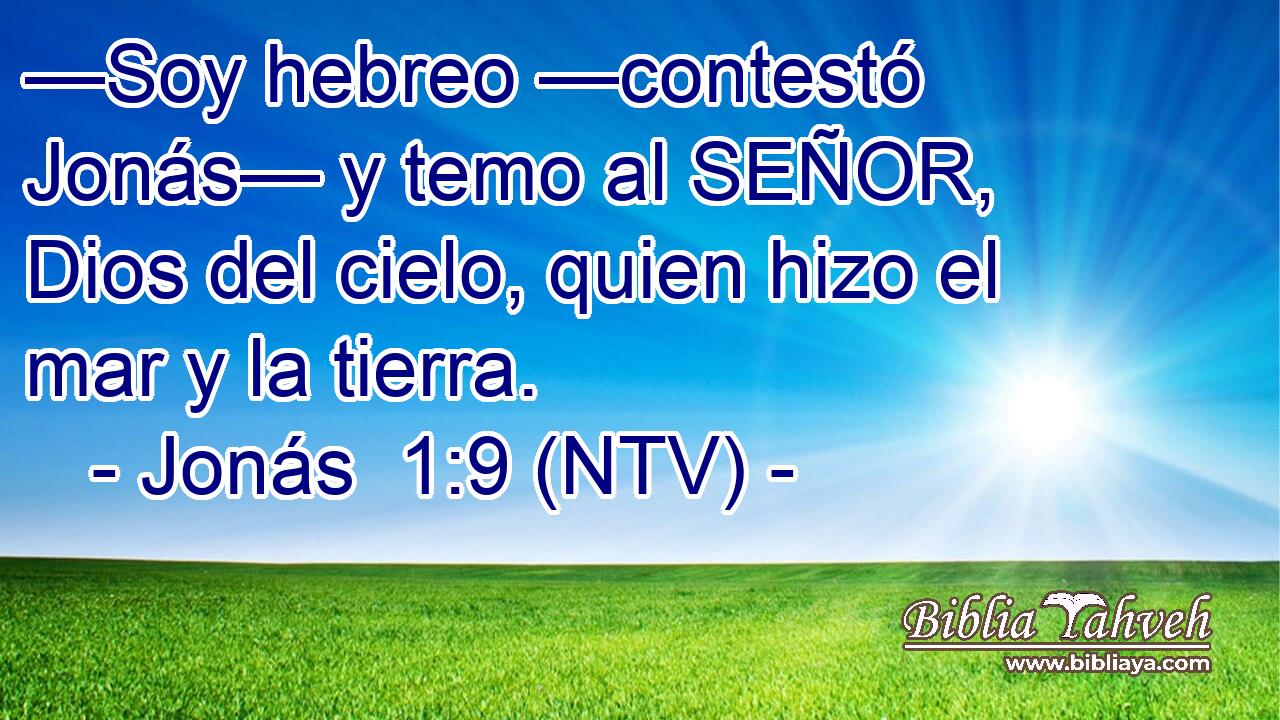 —Soy hebreo —contestó Jonás— y temo al SEÑOR, Dios del cielo, quien hizo el mar y la tierra.