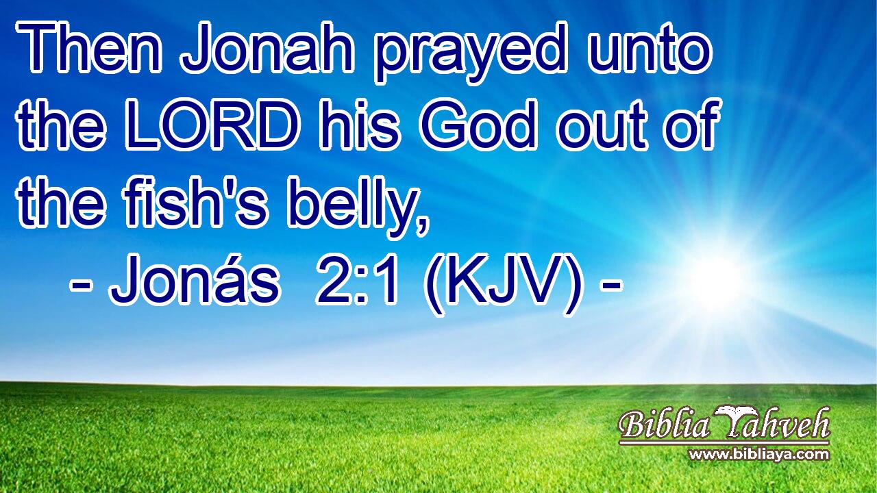Then Jonah prayed unto the LORD his God out of the fish's belly,