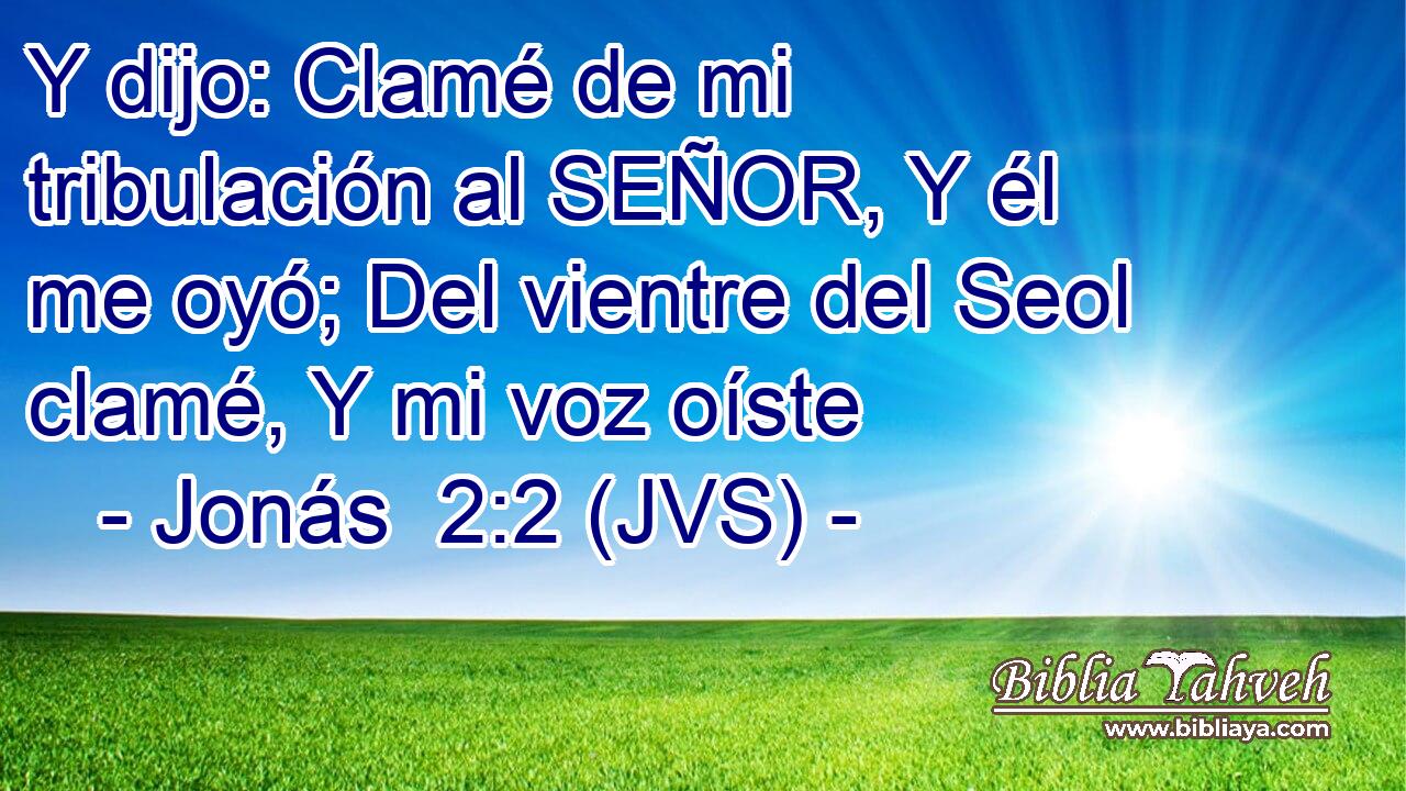 Y dijo: Clamé de mi tribulación al SEÑOR, Y él me oyó; Del vientre del Seol clamé, Y mi voz oíste