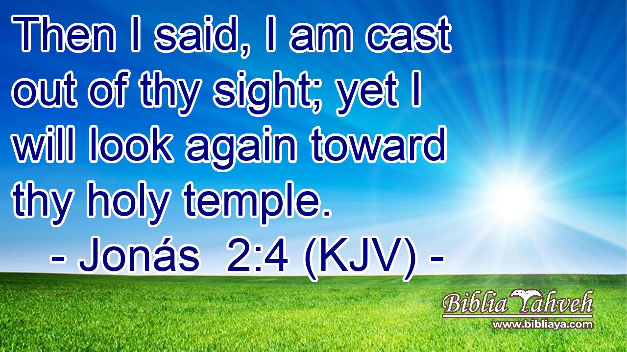 Then I said, I am cast out of thy sight; yet I will look again toward thy holy temple.