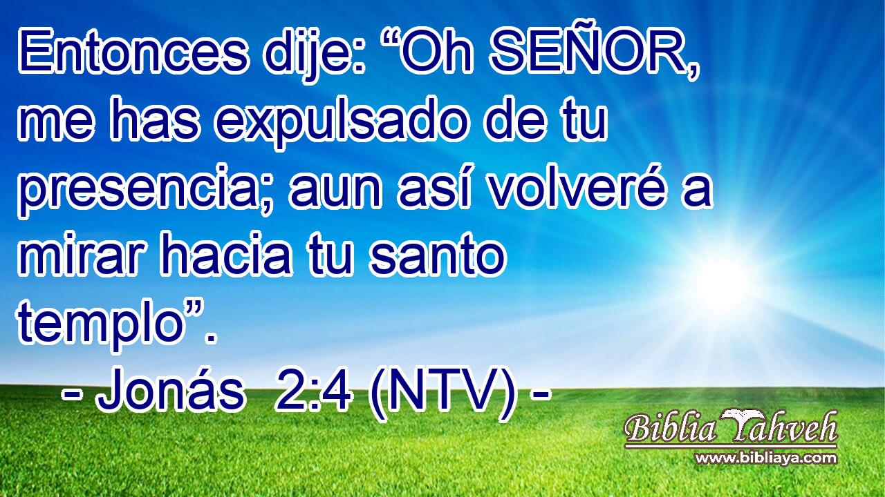 Entonces dije: “Oh SEÑOR, me has expulsado de tu presencia; aun así volveré a mirar hacia tu santo templo”.