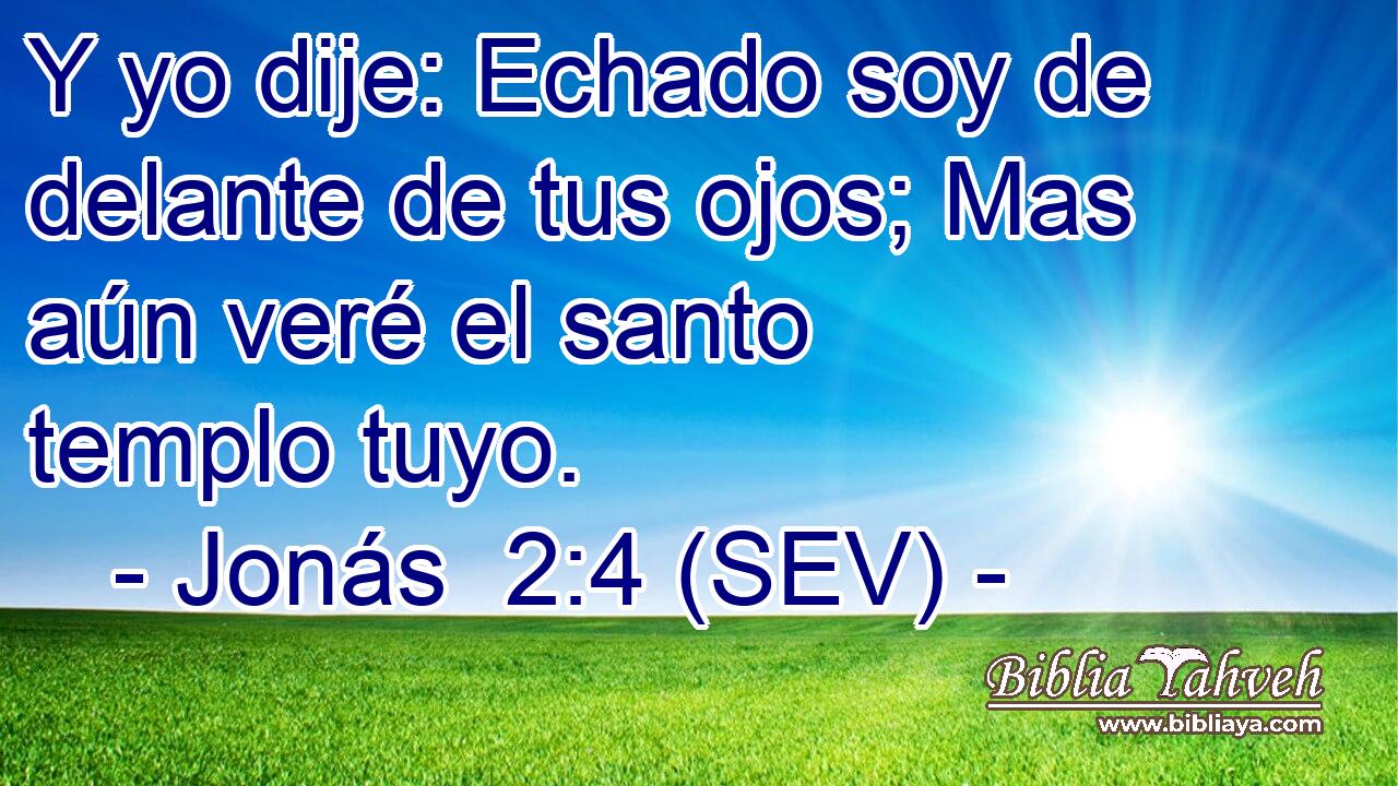Y yo dije: Echado soy de delante de tus ojos; Mas aún veré el santo templo tuyo.