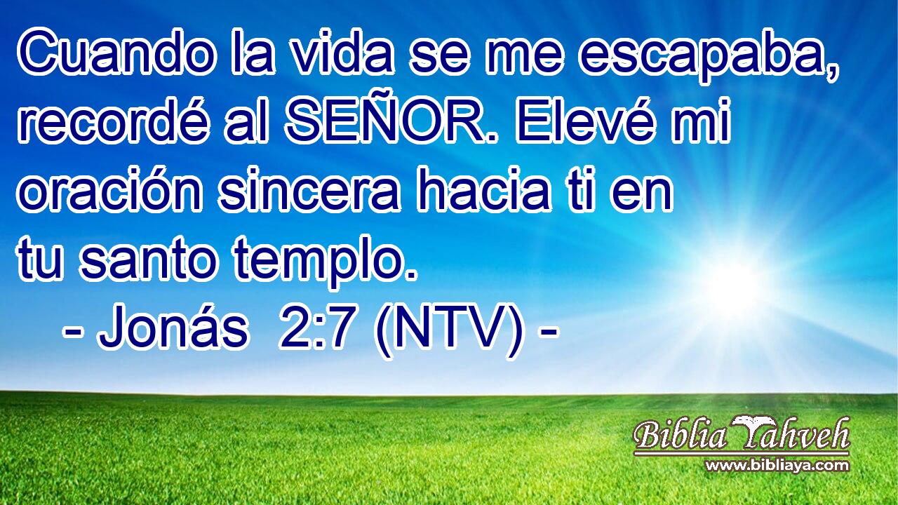 Cuando la vida se me escapaba, recordé al SEÑOR. Elevé mi oración sincera hacia ti en tu santo templo.