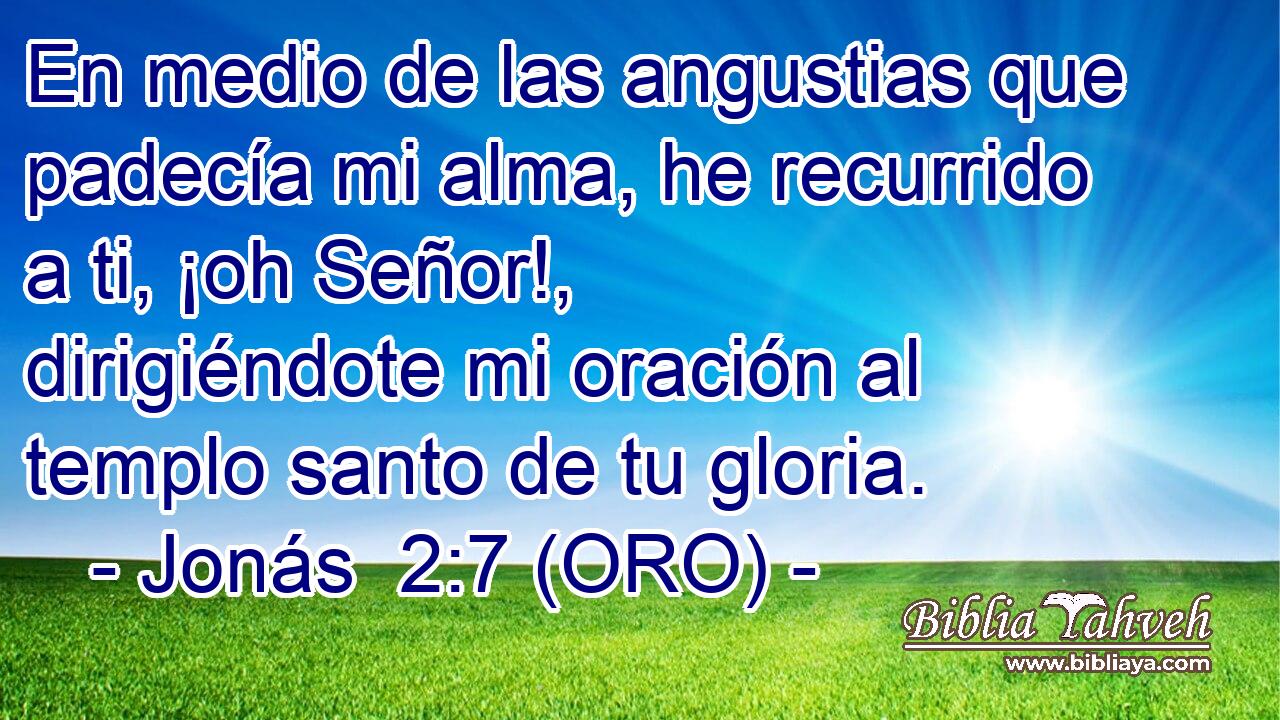  En medio de las angustias que padecía mi alma, he recurrido a ti, ¡oh Señor!, dirigiéndote mi oración al templo santo de tu gloria. 