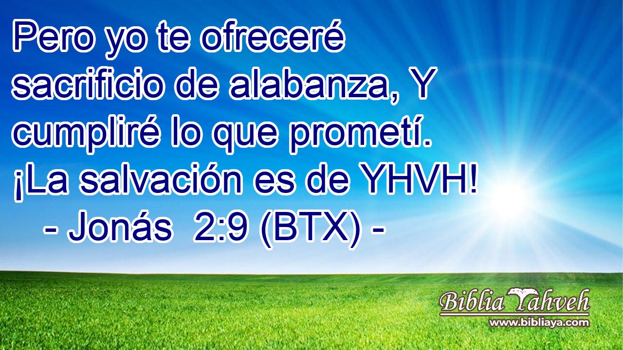 Pero yo te ofreceré sacrificio de alabanza, Y cumpliré lo que prometí. ¡La salvación es de YHVH!