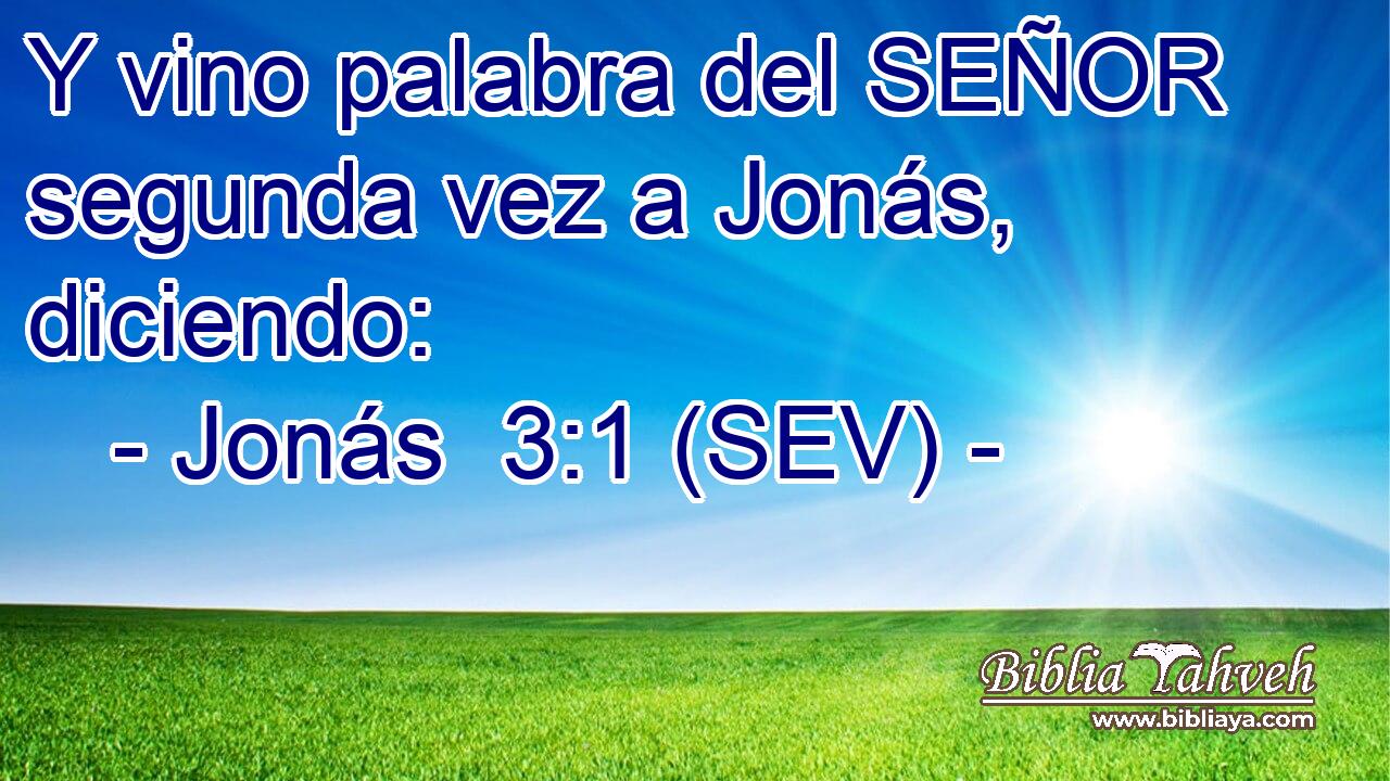 Y vino palabra del SEÑOR segunda vez a Jonás, diciendo: