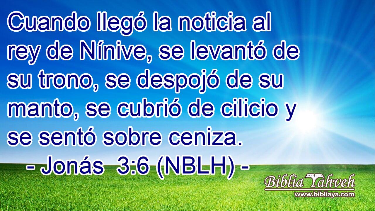  Cuando llegó la noticia al rey de Nínive, se levantó de su trono, se despojó de su manto, se cubrió de cilicio y se sentó sobre ceniza. 