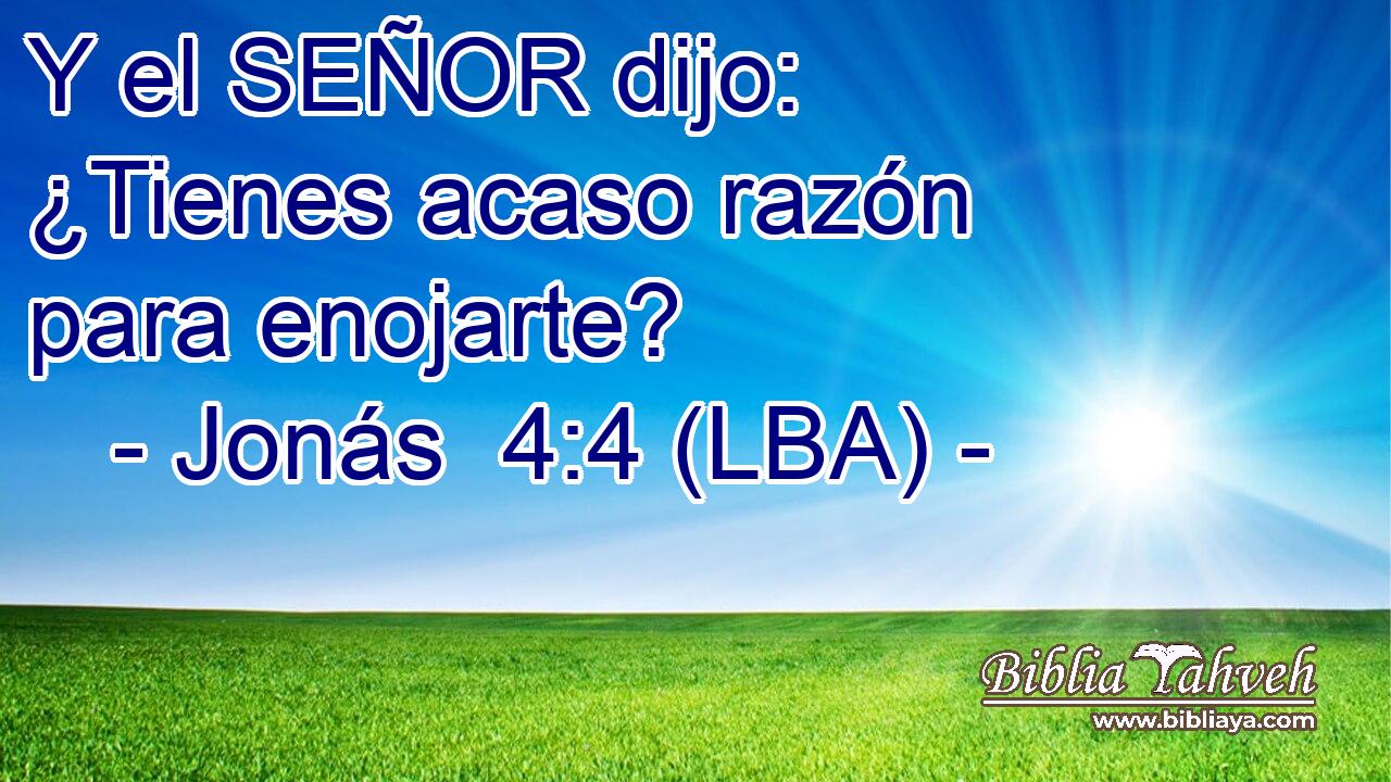 Y el SEÑOR dijo: ¿Tienes acaso razón para enojarte?
