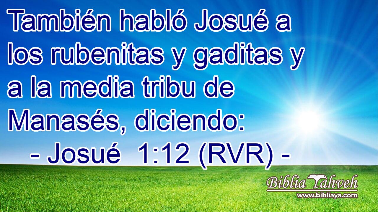 También habló Josué a los rubenitas y gaditas y a la media tribu de Manasés, diciendo: