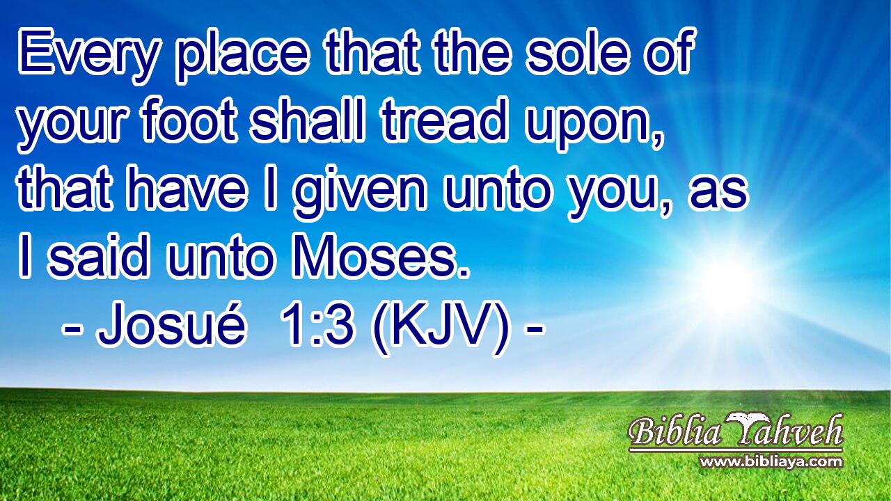 Every place that the sole of your foot shall tread upon, that have I given unto you, as I said unto Moses.