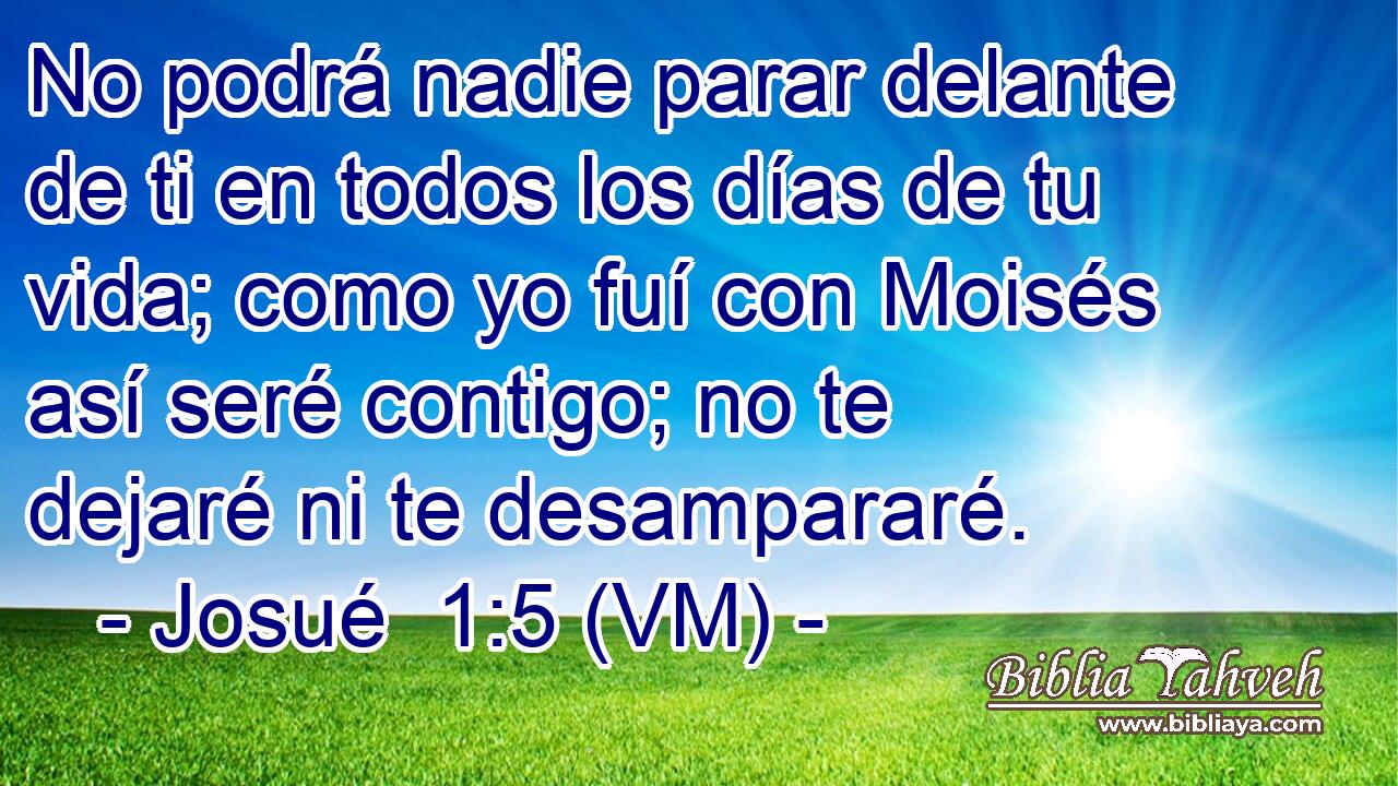  No podrá nadie parar delante de ti en todos los días de tu vida; como yo fuí con Moisés así seré contigo; no te dejaré ni te desampararé. 
