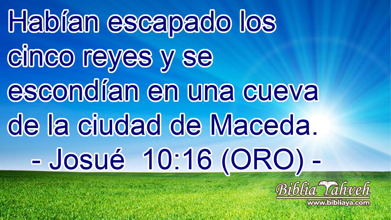  Habían escapado los cinco reyes y se escondían en una cueva de la ciudad de Maceda. 
