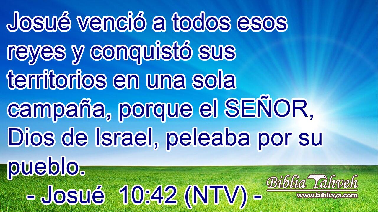 Josué venció a todos esos reyes y conquistó sus territorios en una sola campaña, porque el SEÑOR, Dios de Israel, peleaba por su pueblo.