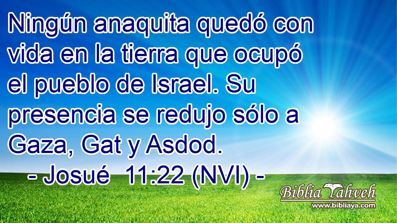  Ningún anaquita quedó con vida en la tierra que ocupó el pueblo de Israel. Su presencia se redujo sólo a Gaza, Gat y Asdod. 