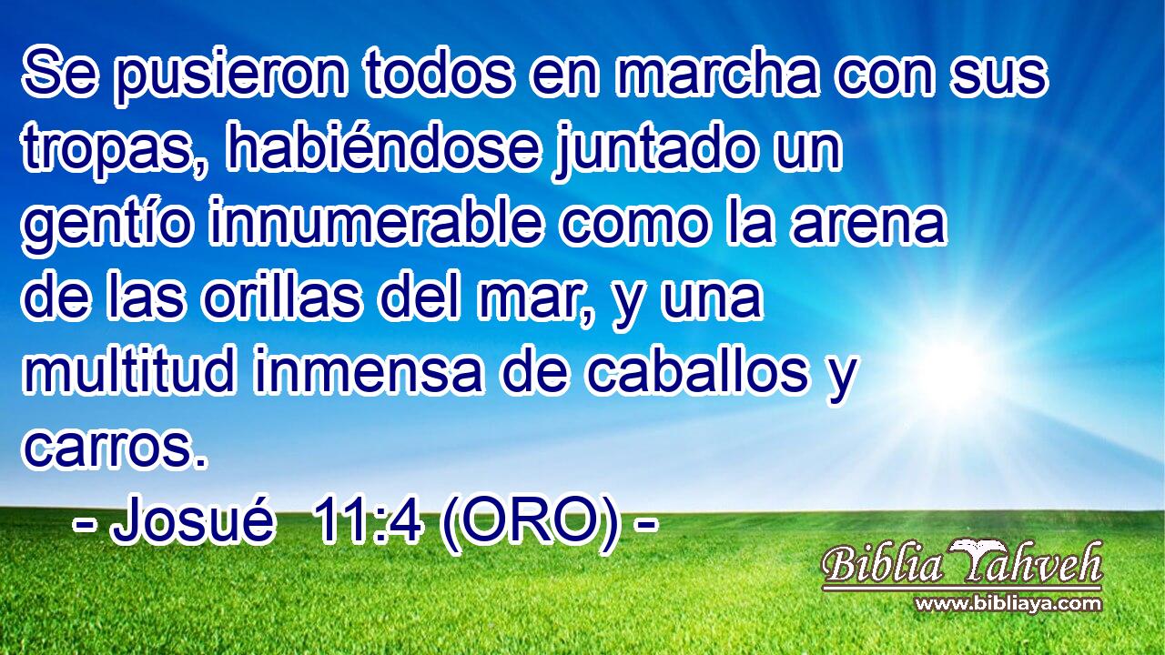  Se pusieron todos en marcha con sus tropas, habiéndose juntado un gentío innumerable como la arena de las orillas del mar, y una multitud inmensa de caballos y carros. 