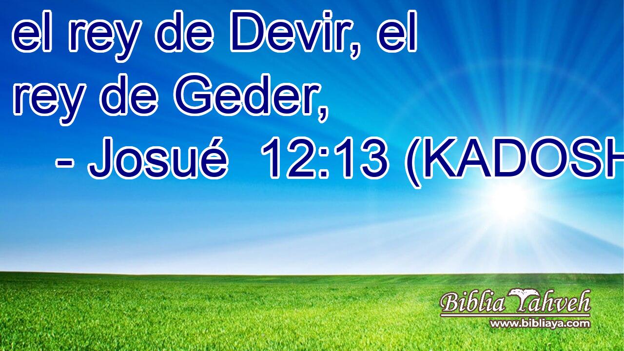  el rey de Devir, el rey de Geder, 