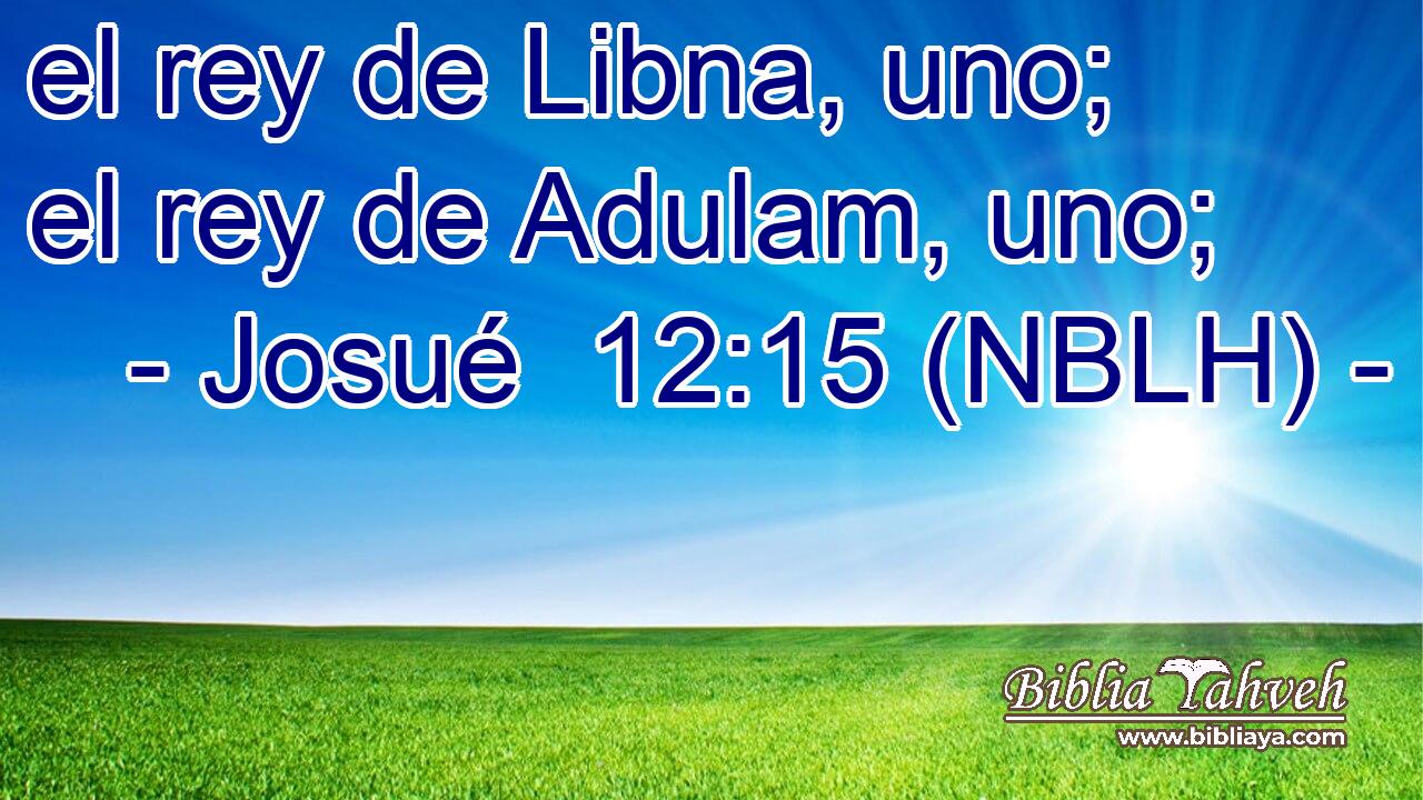  el rey de Libna, uno; el rey de Adulam, uno; 