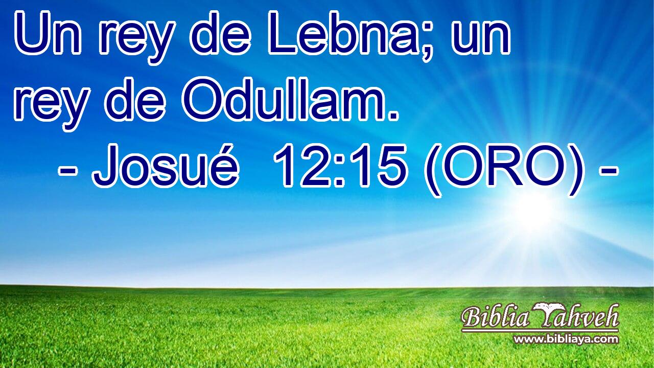  Un rey de Lebna; un rey de Odullam. 