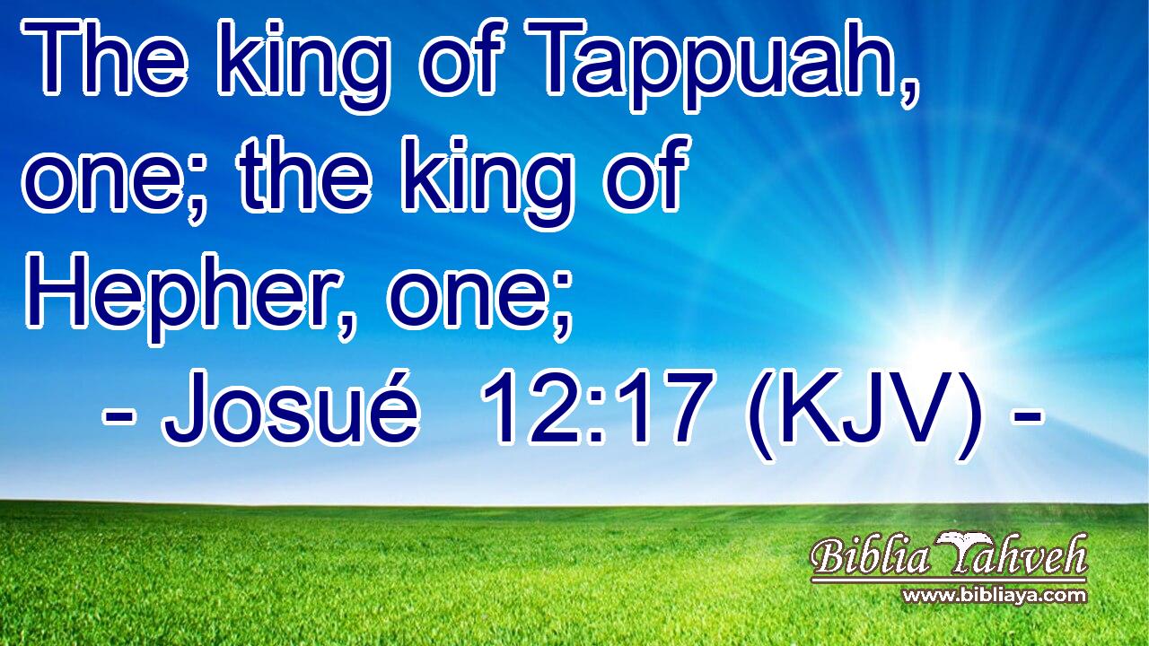 The king of Tappuah, one; the king of Hepher, one;