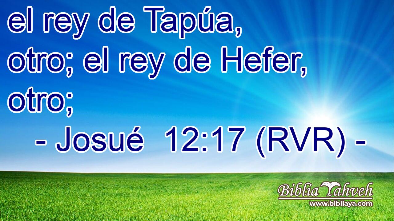 el rey de Tapúa, otro; el rey de Hefer, otro;