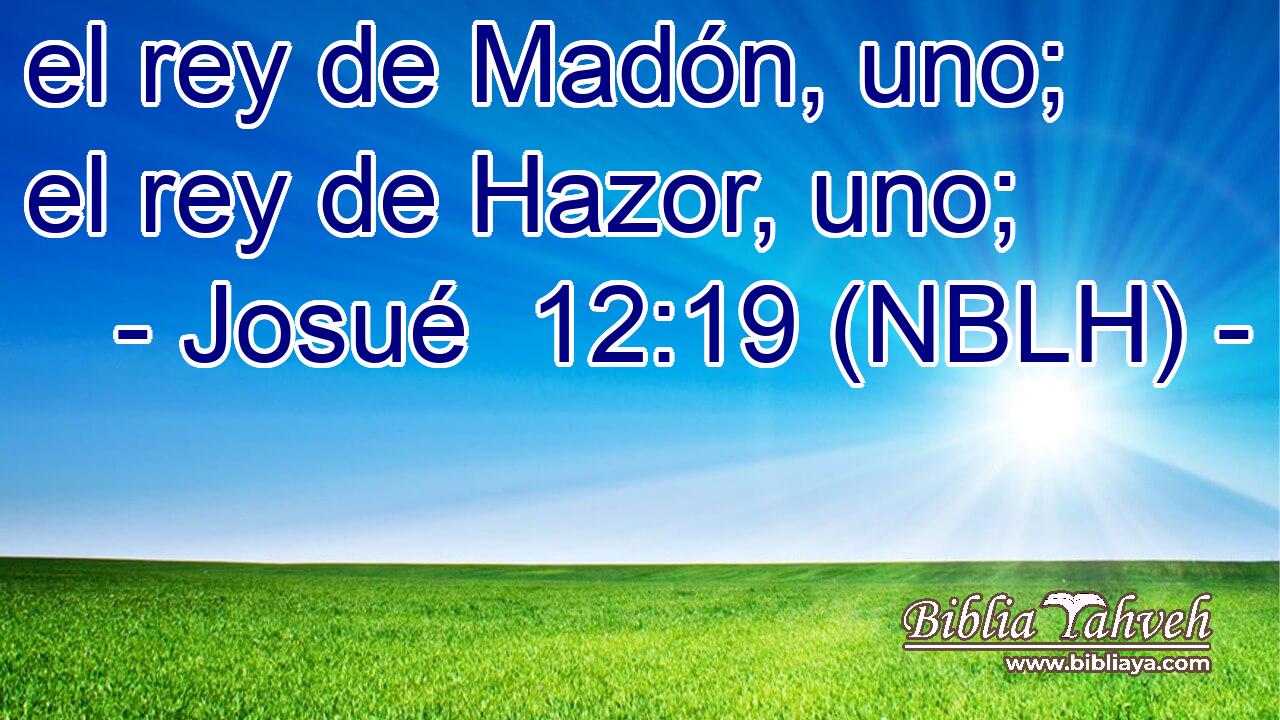  el rey de Madón, uno; el rey de Hazor, uno; 