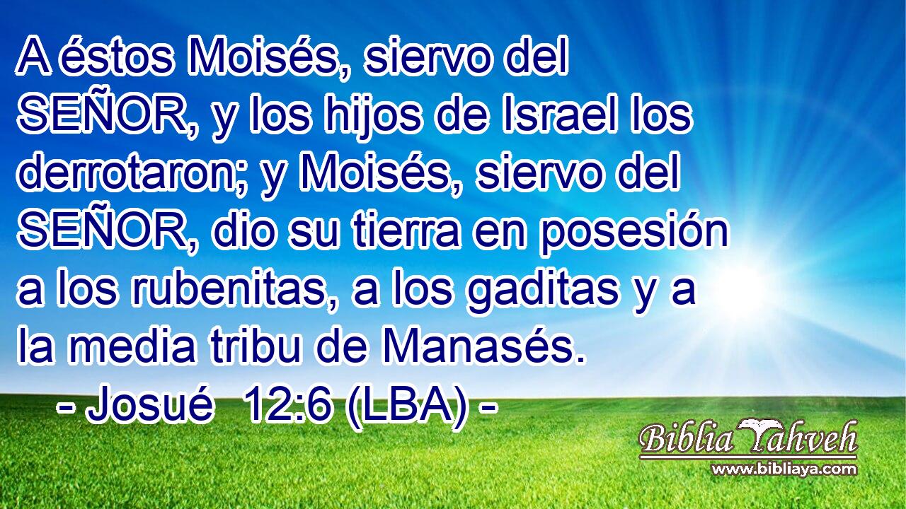 A éstos Moisés, siervo del SEÑOR, y los hijos de Israel los derrotaron; y Moisés, siervo del SEÑOR, dio su tierra en posesión a los rubenitas, a los gaditas y a la media tribu de Manasés.