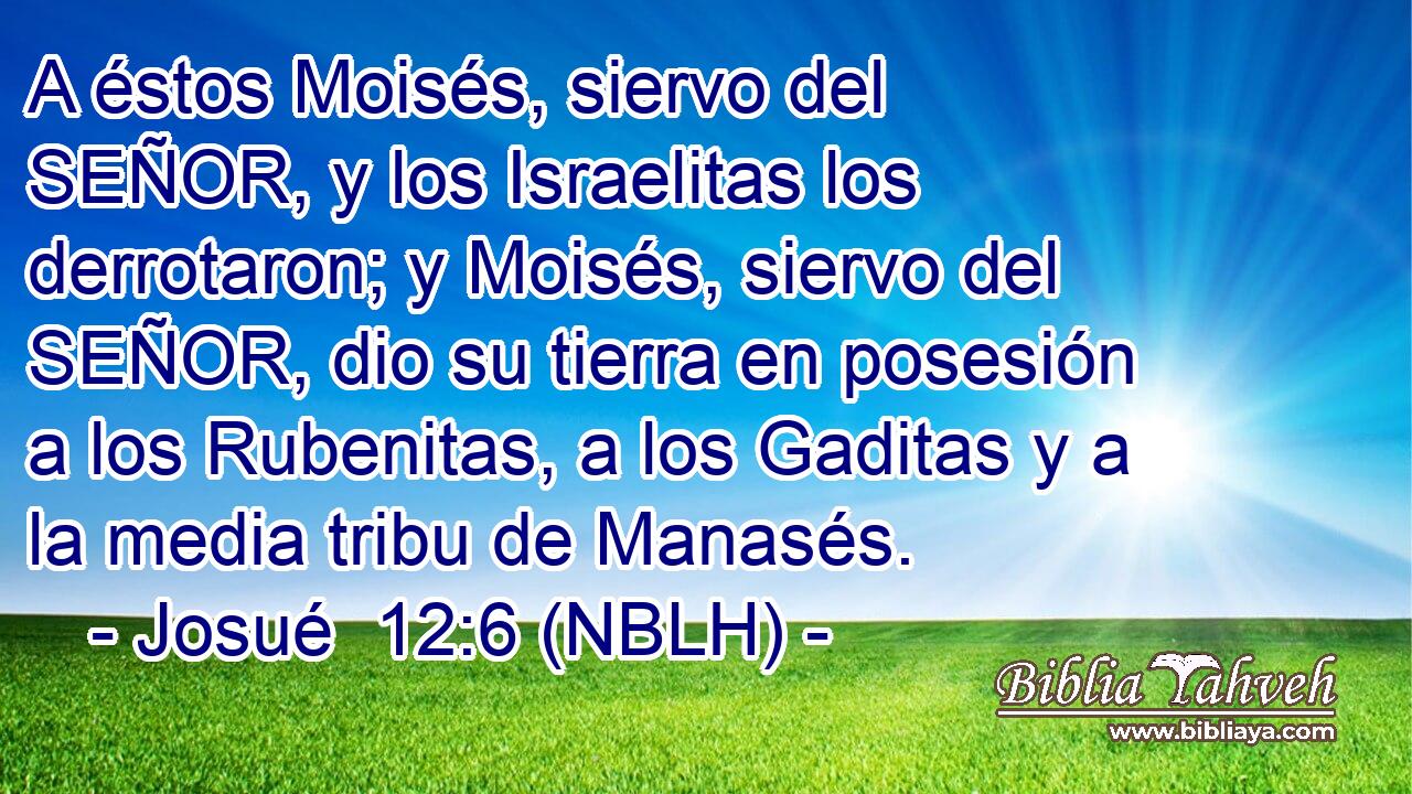  A éstos Moisés, siervo del SEÑOR, y los Israelitas los derrotaron; y Moisés, siervo del SEÑOR, dio su tierra en posesión a los Rubenitas, a los Gaditas y a la media tribu de Manasés. 