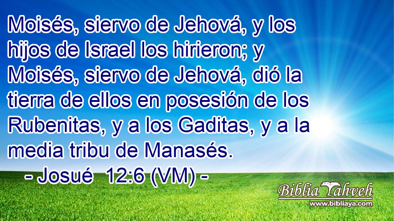  Moisés, siervo de Jehová, y los hijos de Israel los hirieron; y Moisés, siervo de Jehová, dió la tierra de ellos en posesión de los Rubenitas, y a los Gaditas, y a la media tribu de Manasés. 