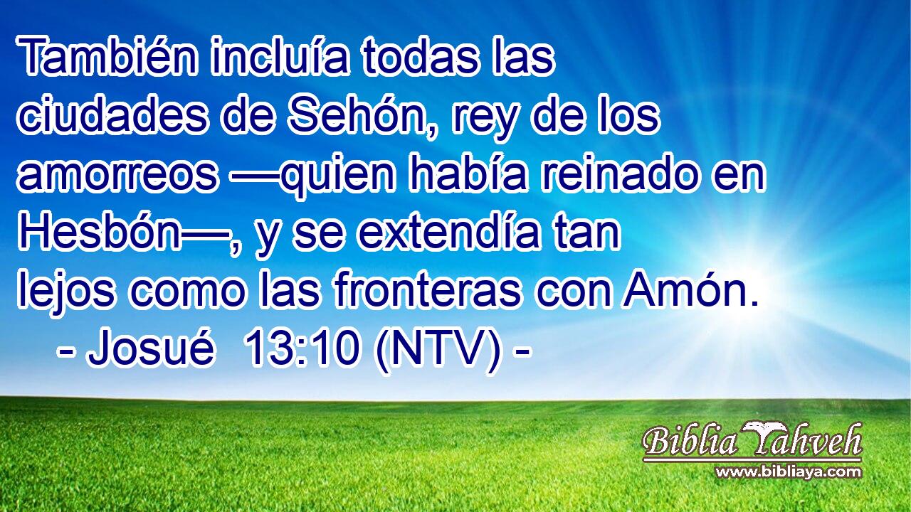 También incluía todas las ciudades de Sehón, rey de los amorreos —quien había reinado en Hesbón—, y se extendía tan lejos como las fronteras con Amón.