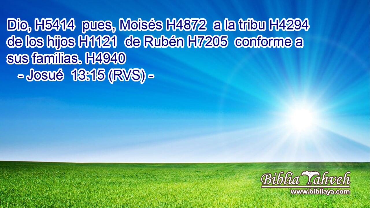 Dio, H5414  pues, Moisés H4872  a la tribu H4294  de los hijos H1121  de Rubén H7205  conforme a sus familias. H4940  