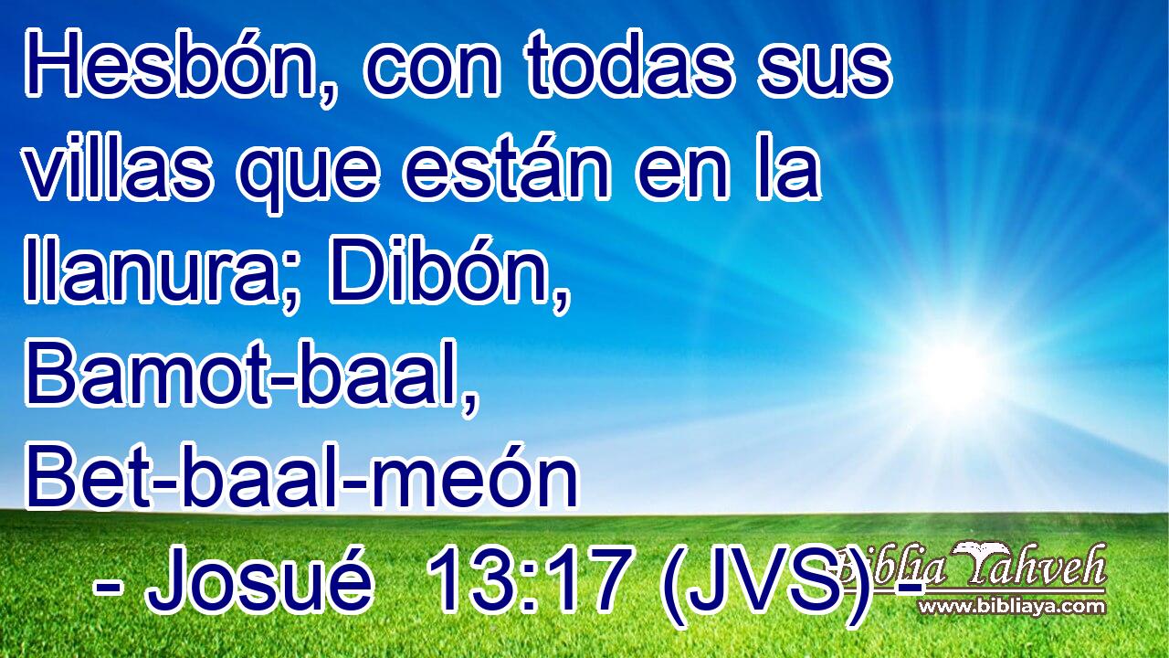 Hesbón, con todas sus villas que están en la llanura; Dibón, Bamot-baal, Bet-baal-meón