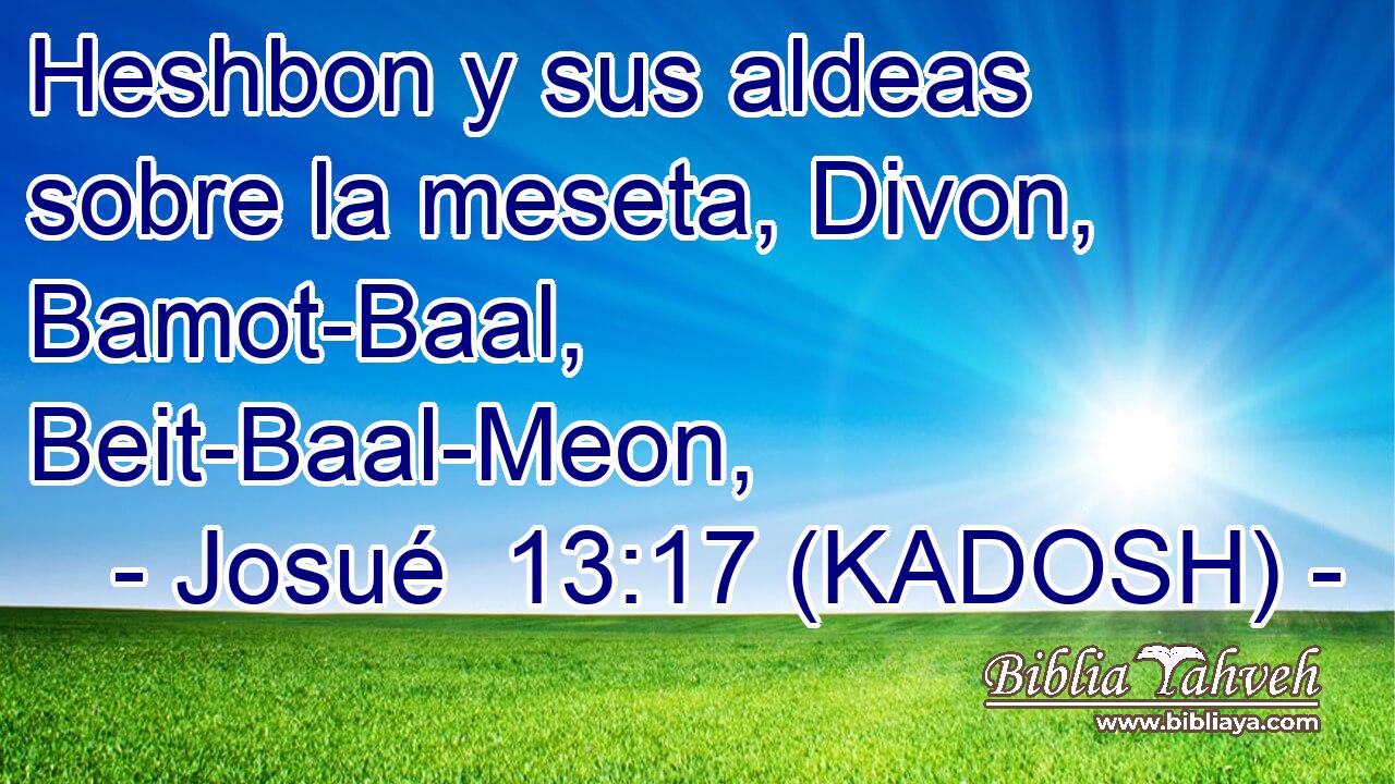  Heshbon y sus aldeas sobre la meseta, Divon, Bamot-Baal, Beit-Baal-Meon, 