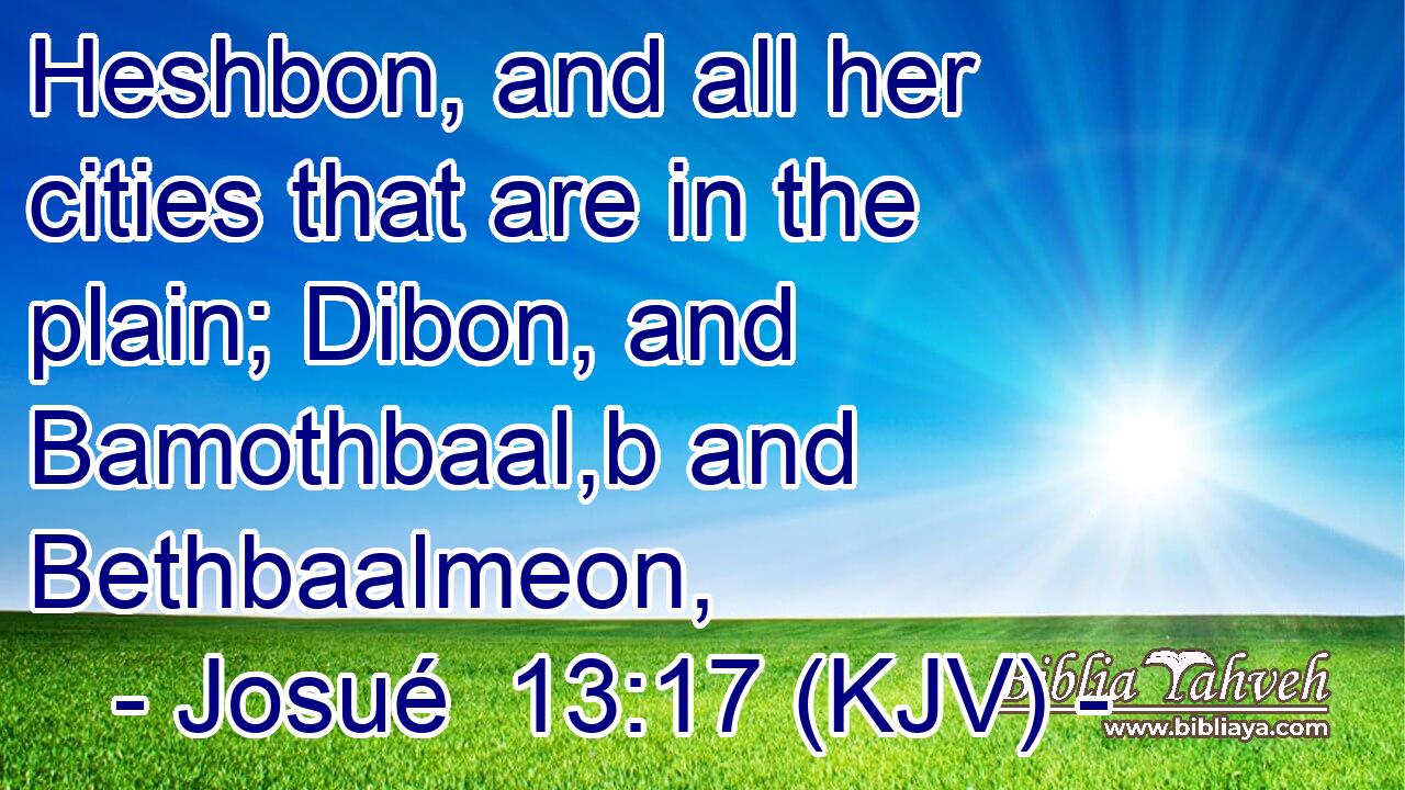 Heshbon, and all her cities that are in the plain; Dibon, and Bamothbaal,b and Bethbaalmeon,
