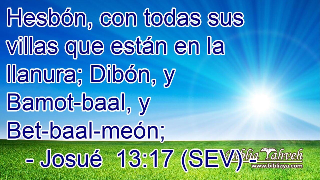 Hesbón, con todas sus villas que están en la llanura; Dibón, y Bamot-baal, y Bet-baal-meón;