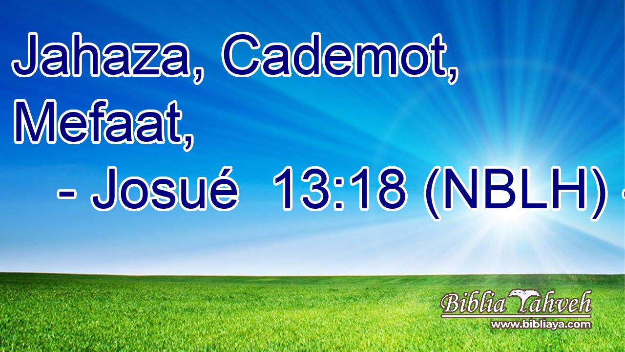  Jahaza, Cademot, Mefaat, 
