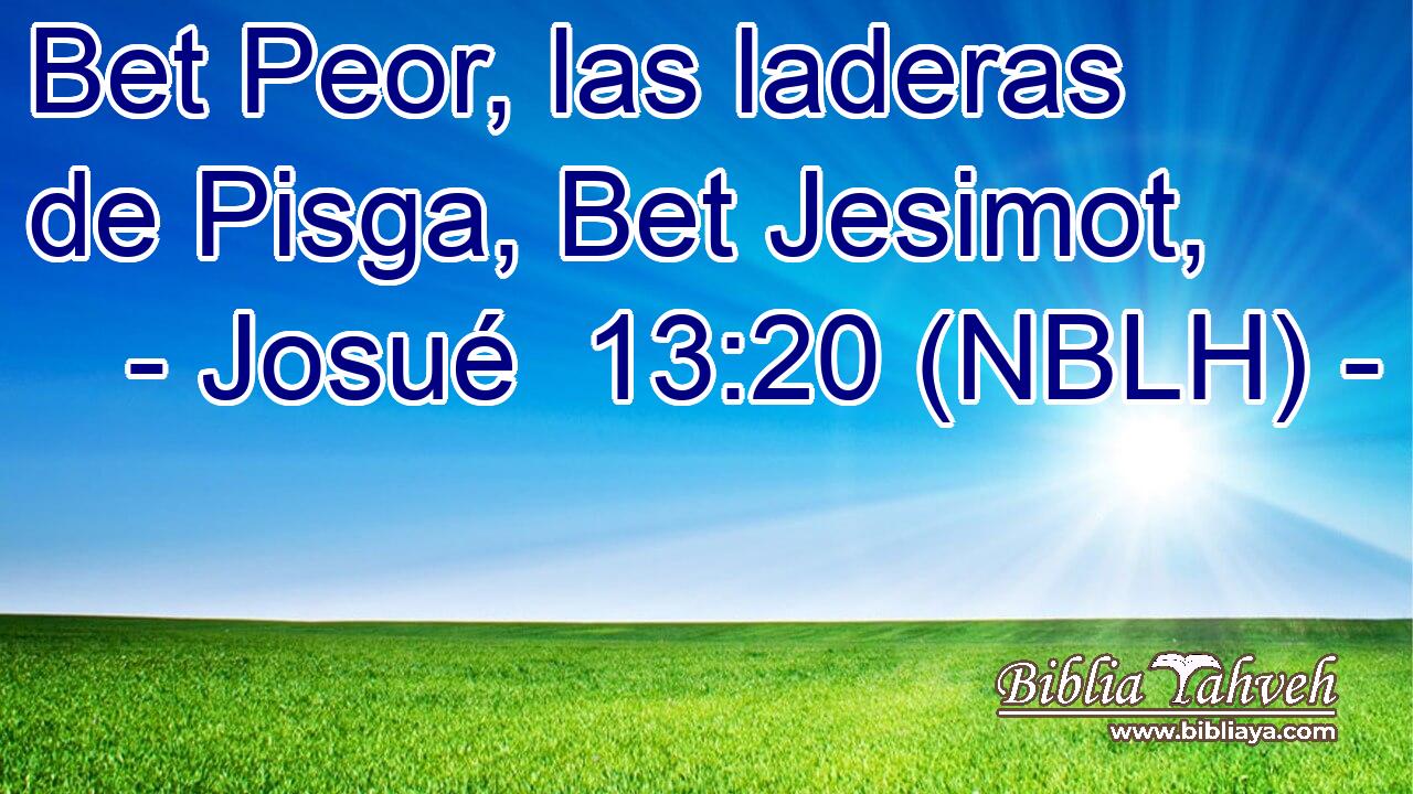 Bet Peor, las laderas de Pisga, Bet Jesimot, 
