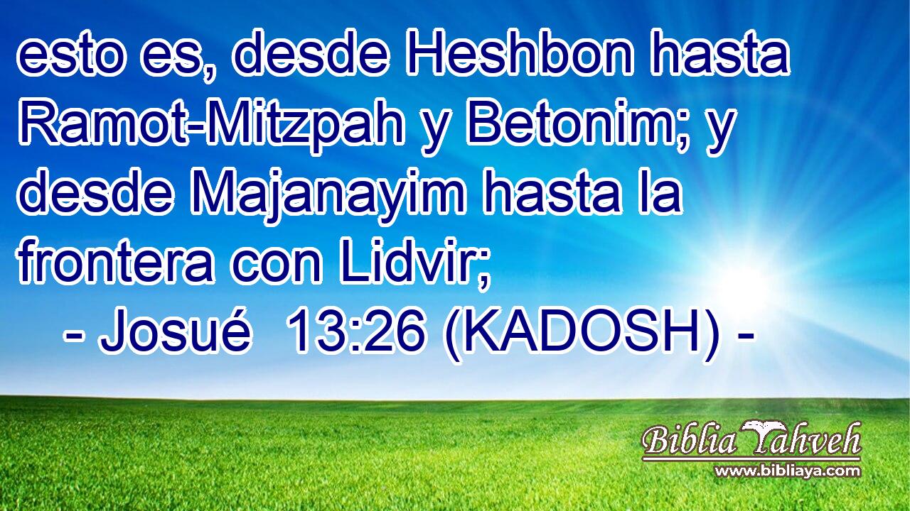  esto es, desde Heshbon hasta Ramot-Mitzpah y Betonim; y desde Majanayim hasta la frontera con Lidvir; 