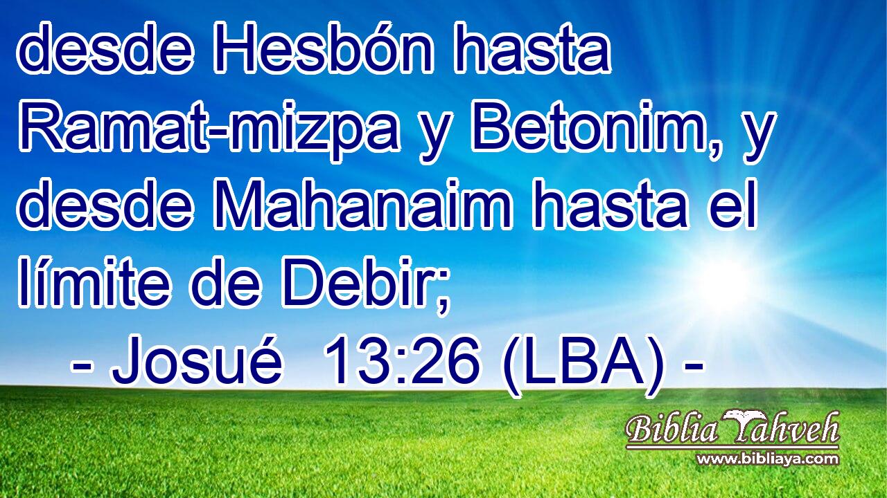 desde Hesbón hasta Ramat-mizpa y Betonim, y desde Mahanaim hasta el límite de Debir;