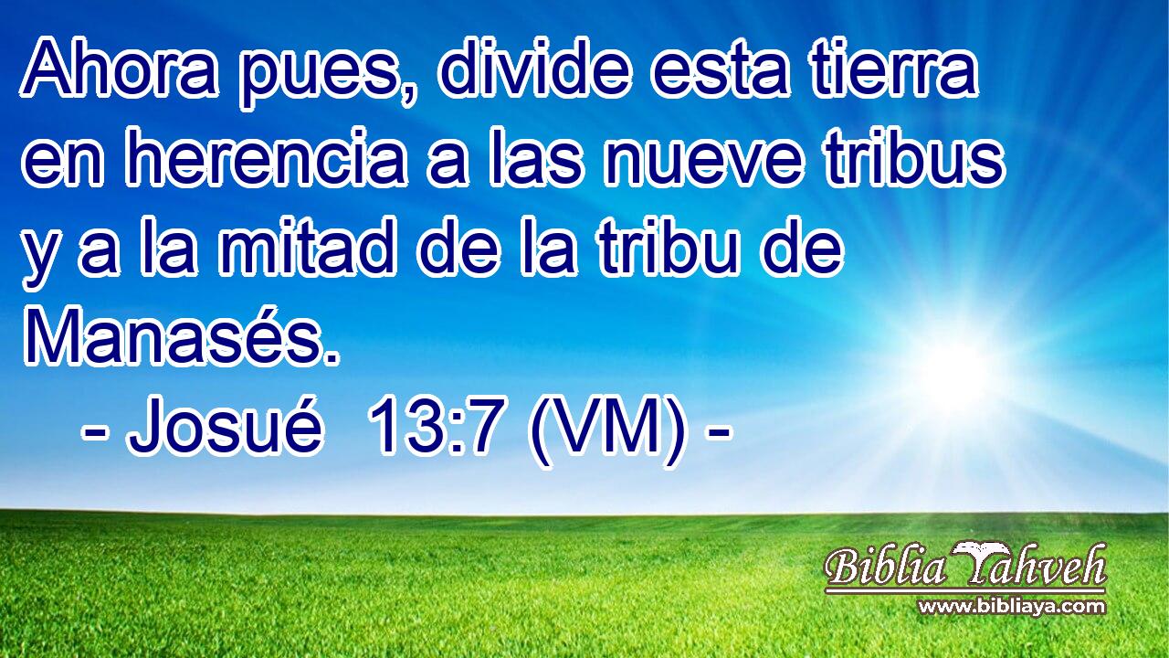  Ahora pues, divide esta tierra en herencia a las nueve tribus y a la mitad de la tribu de Manasés. 