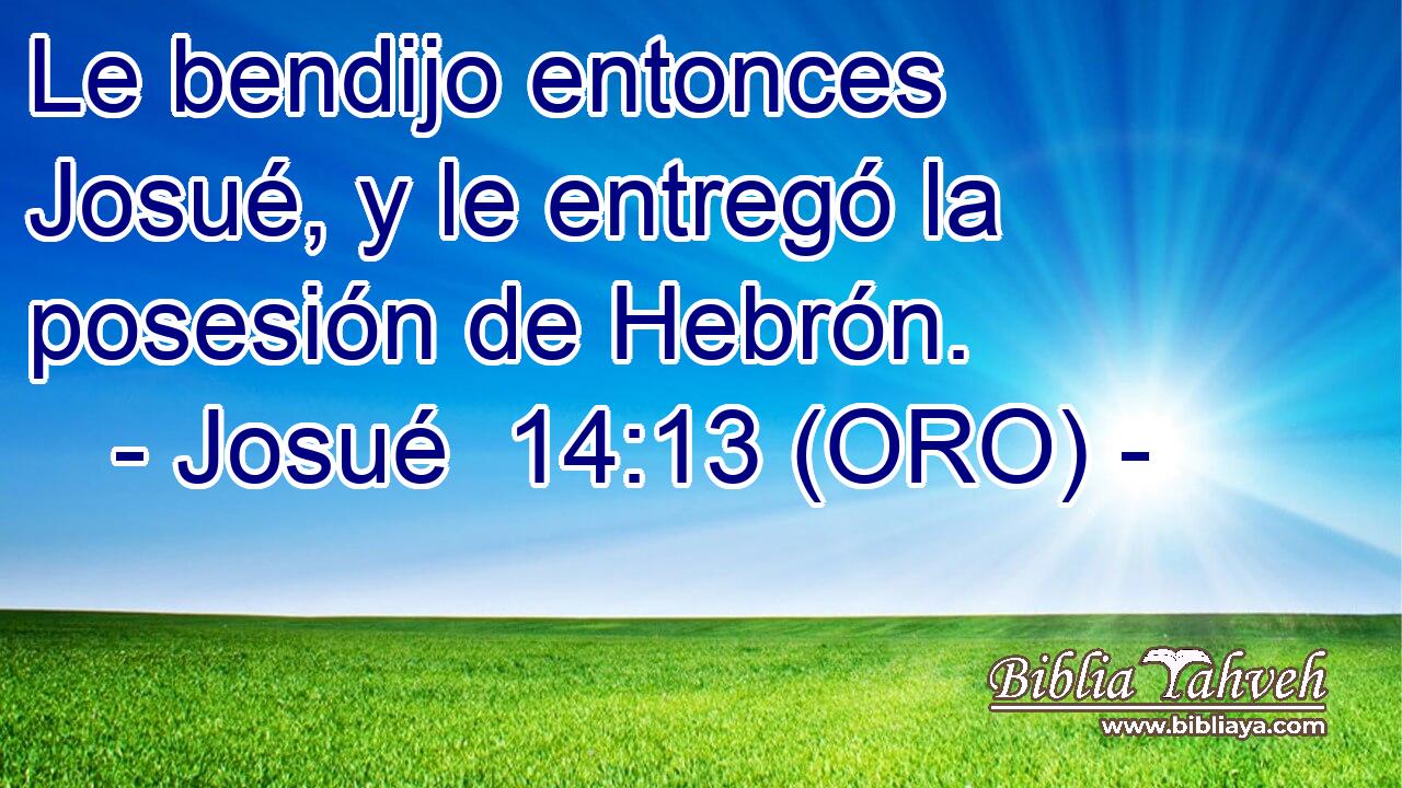  Le bendijo entonces Josué, y le entregó la posesión de Hebrón. 