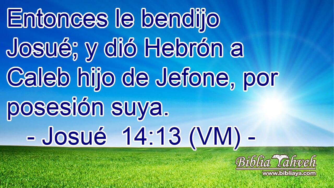  Entonces le bendijo Josué; y dió Hebrón a Caleb hijo de Jefone, por posesión suya. 