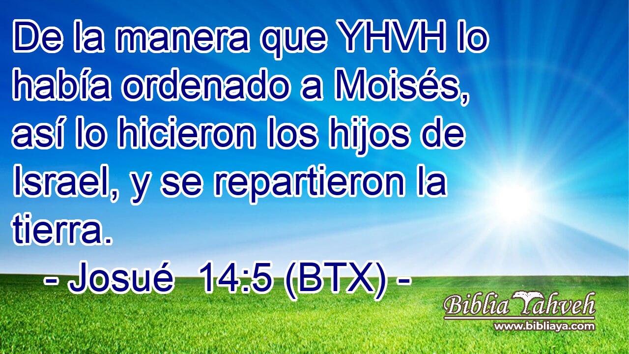 De la manera que YHVH lo había ordenado a Moisés, así lo hicieron los hijos de Israel, y se repartieron la tierra.