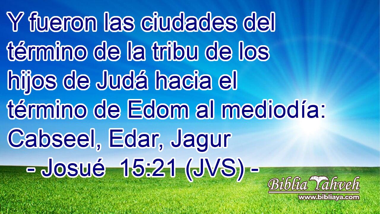 Y fueron las ciudades del término de la tribu de los hijos de Judá hacia el término de Edom al mediodía: Cabseel, Edar, Jagur
